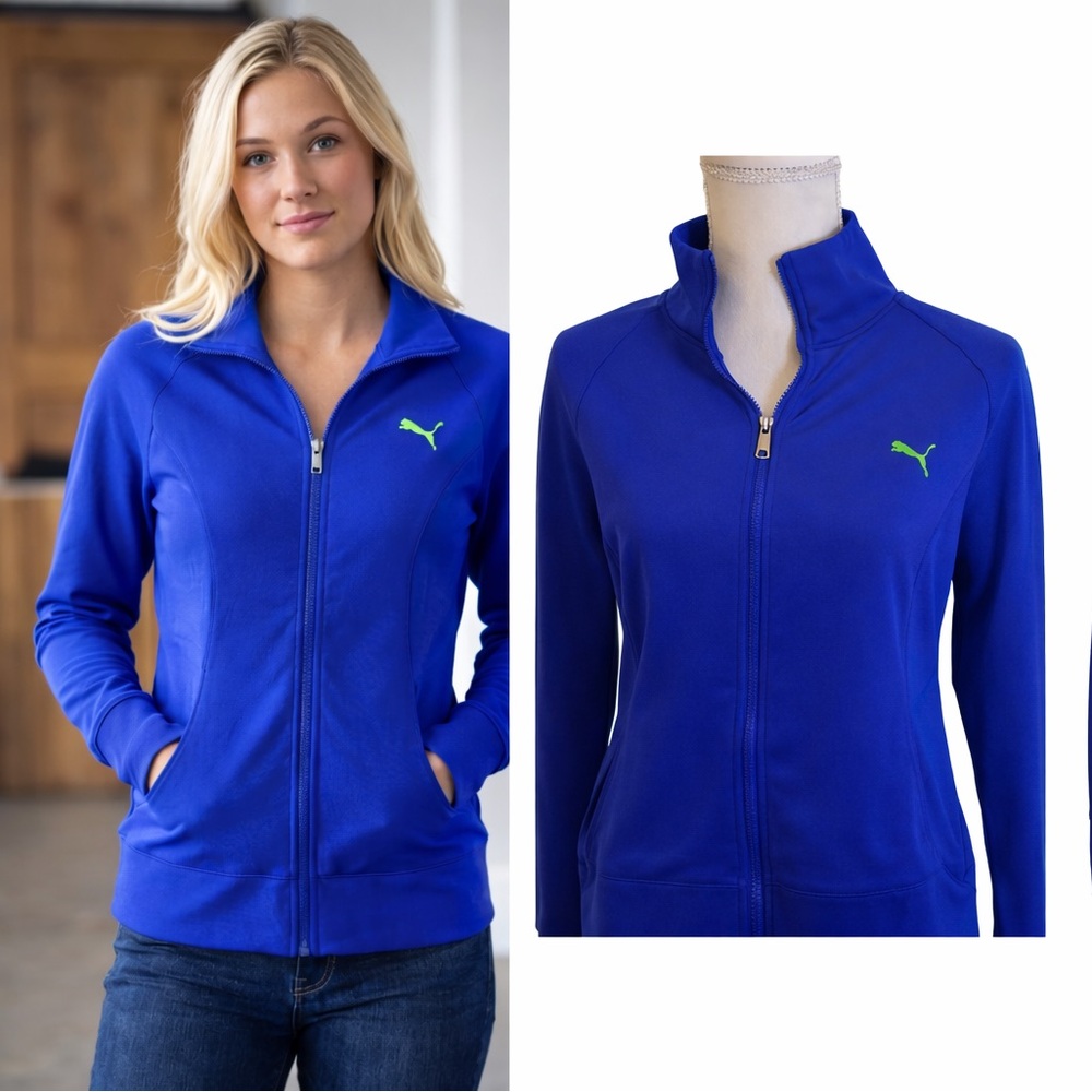 Women's PUMA Royal Blue full zip track performance jacket M